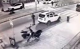 Boyabat’ta Motosiklet Kazası Kameraya Takıldı