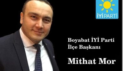 İYİ Parti Boyabat İlçe Başkanı Mithat Mor İstifa Etti