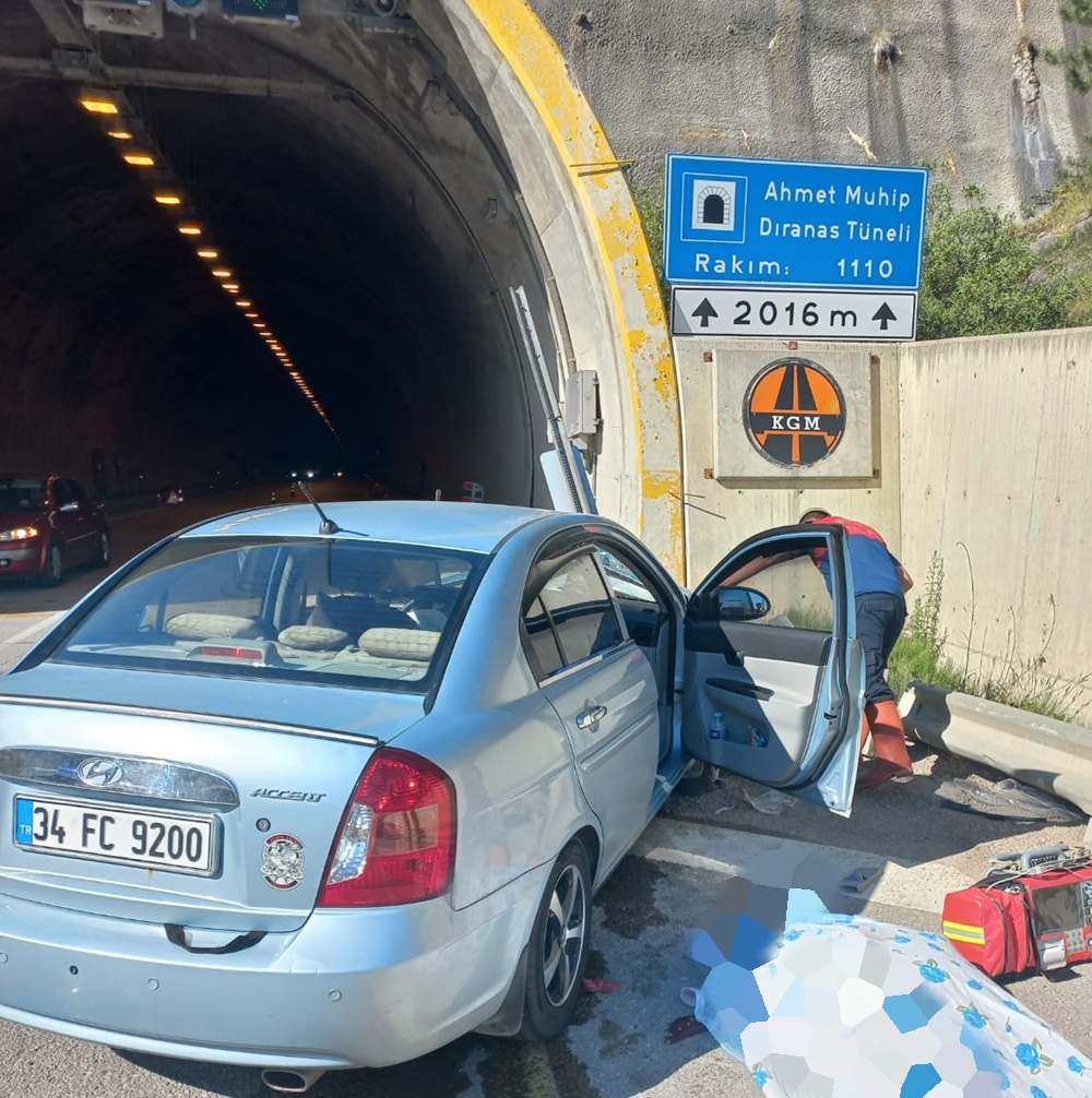 sinop boyabat yolu tunel trafik kazasi 1yarali 1olu