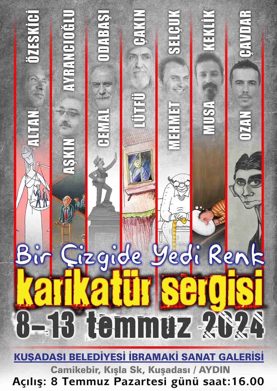 “BİR ÇİZGİDE 7 RENK” KARİKATÜR SERGİSİ KUŞADASI’NDA