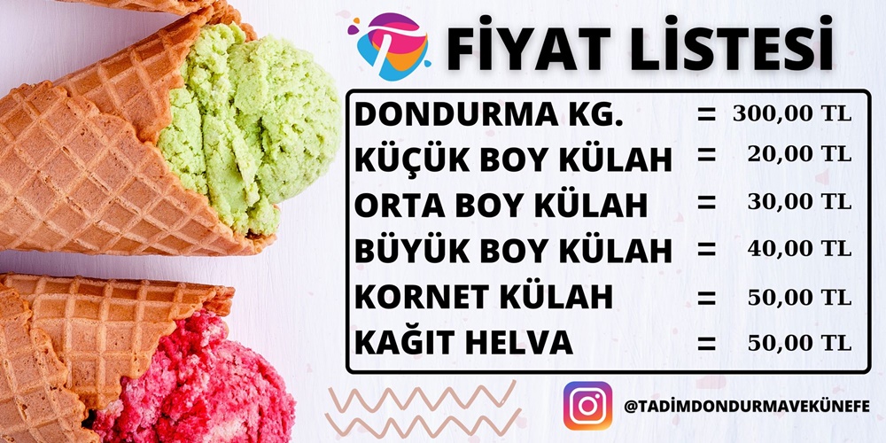 Tadım Dondurma ve Künefe Salonu Boyabat'ta Hizmetinizde855
