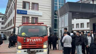 Sinop KYK Mahmut Kefevi Erkek Öğrenci Yurdu’nda yanlış tetiklenen yangın
