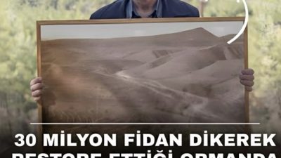 Sinop’un Boyabat ilçesinde ağaçlandırma şefi Hikmet Kaya’nın öncülüğünde çorak araziler