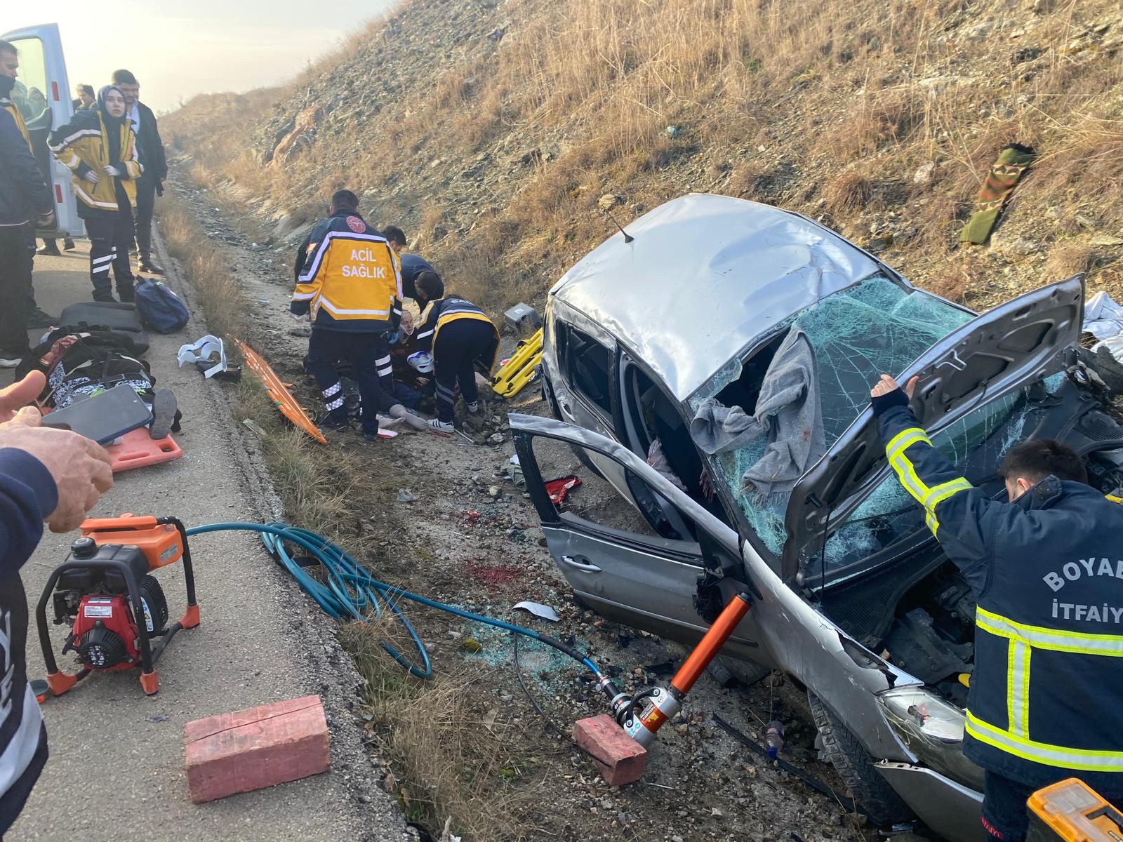 sinop boyabat trafik kazasi 5 yarali